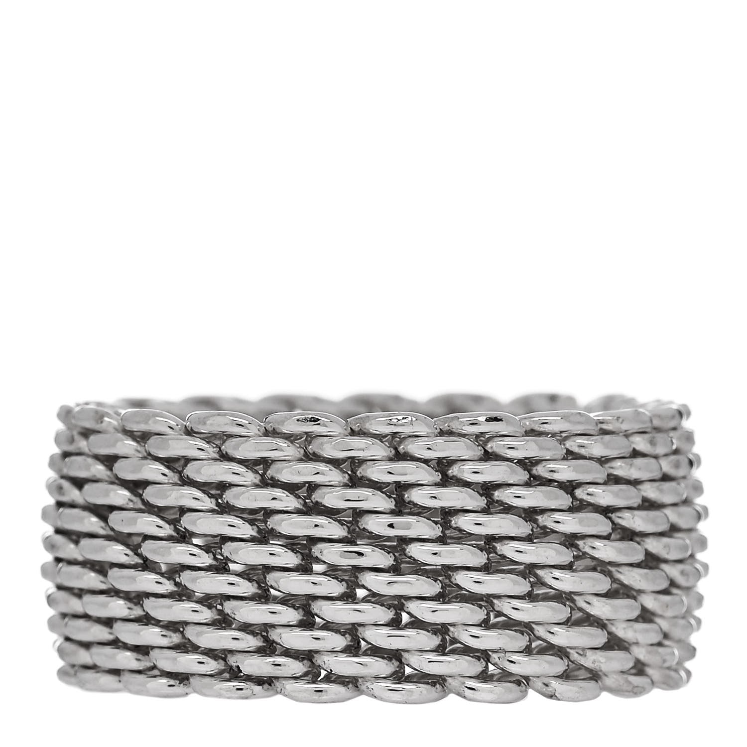Tiffany Sterling Silver Somerset Mesh Ring 53 6.25 1 of 4
