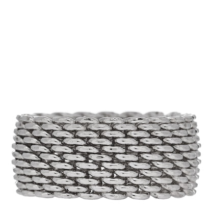 Tiffany Sterling Silver Somerset Mesh Ring 53 6.25 1 of 4