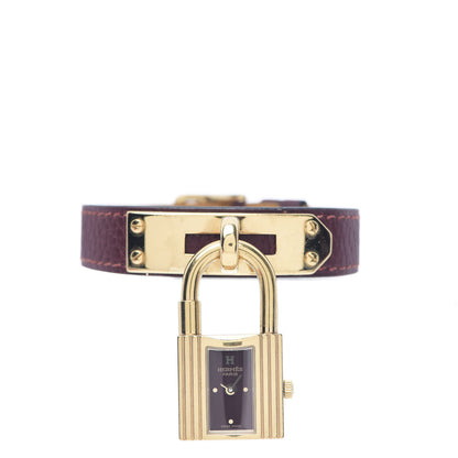 Hermes Stainless Steel Clemence 20mm Kelly Cadena Quartz Watch Rouge 1 of 5