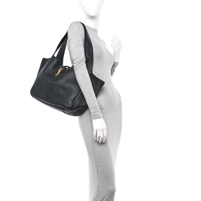 Saint Laurent Grained Deerskin Bea Tote Black 3 of 11