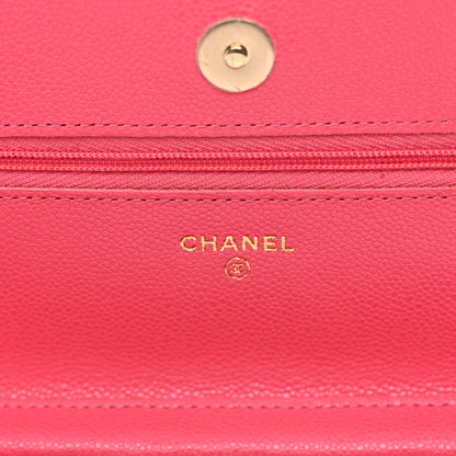 Chanel Caviar Quilted Wallet on Chain WOC Pink 6 of 12
