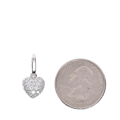 Cartier 18K White Gold Diamond Heart Charm Pendant 2 of 3