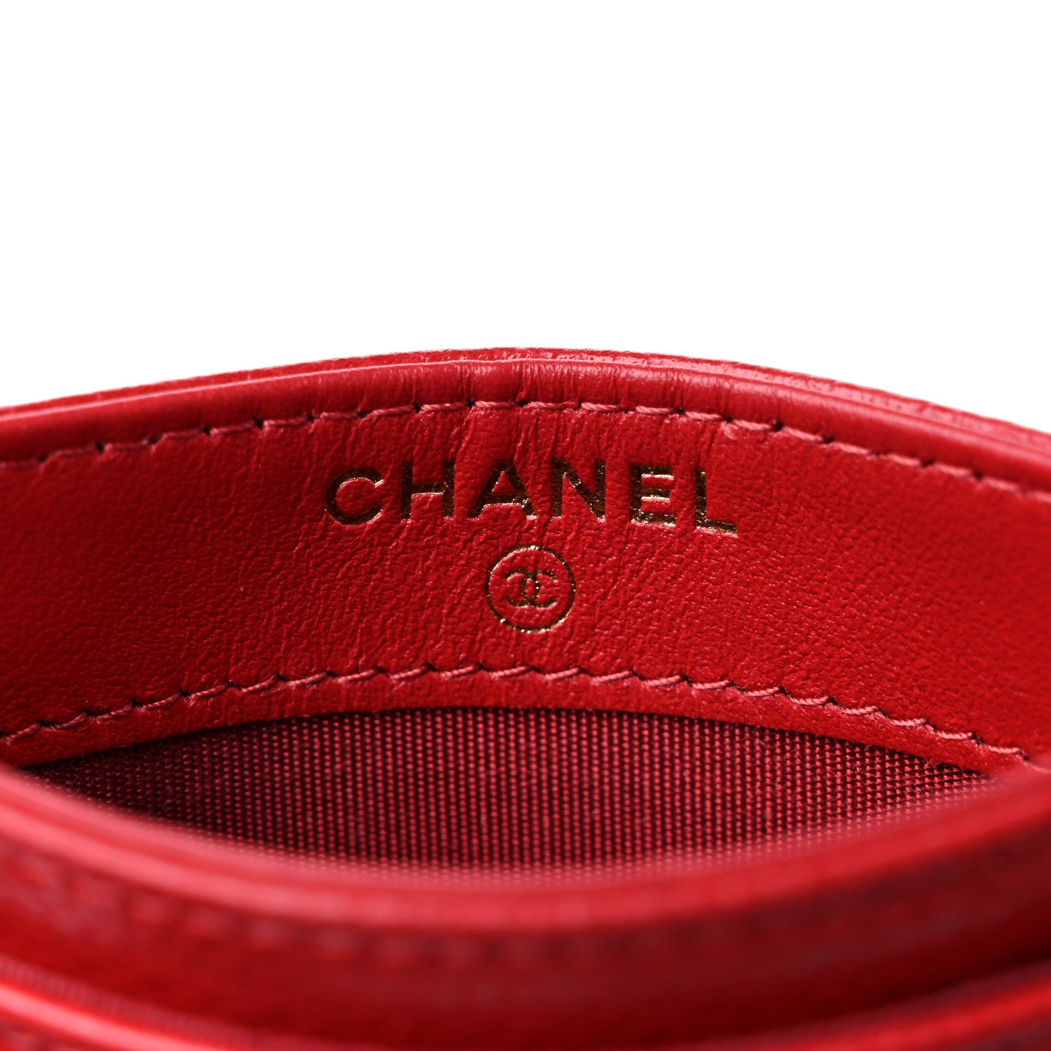 Chanel Caviar Camellia Embossed Card Holder Red 6 of 9