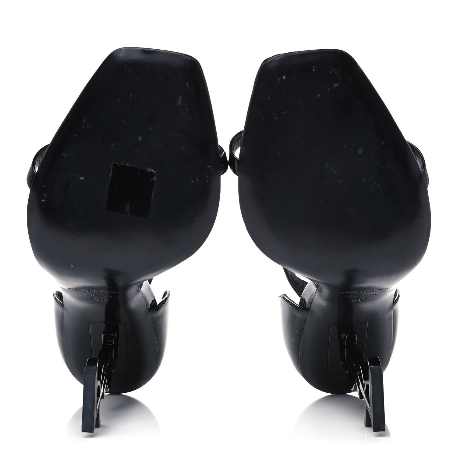 Saint Laurent Patent Calfskin Opyum 110 Sandals 40 Black 5 of 9