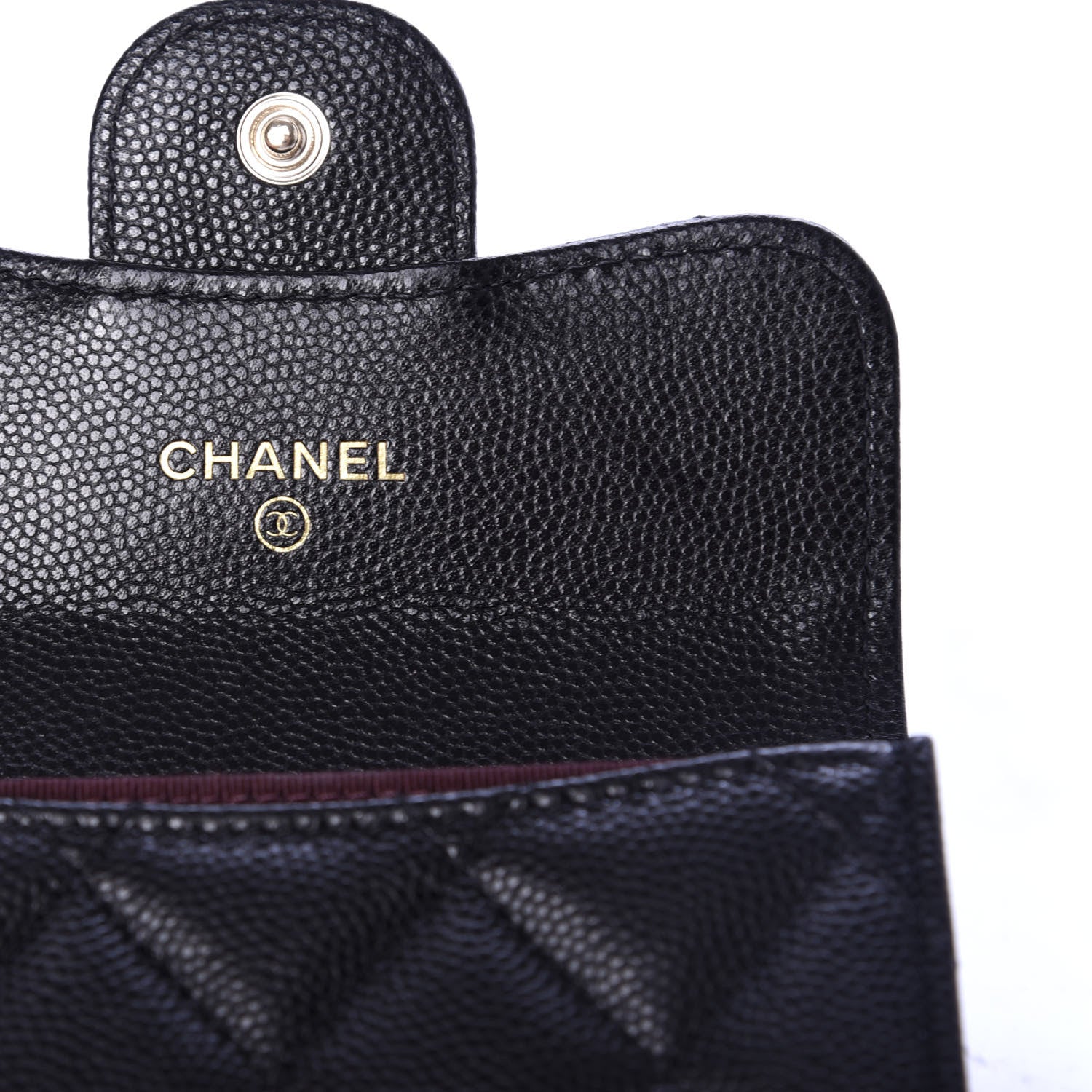 Chanel Caviar Quilted Flap Card Holder Chain Wristlet Black 6 of 9