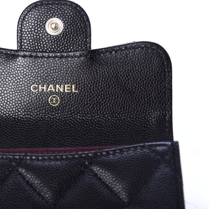 Chanel Caviar Quilted Flap Card Holder Chain Wristlet Black 6 of 9