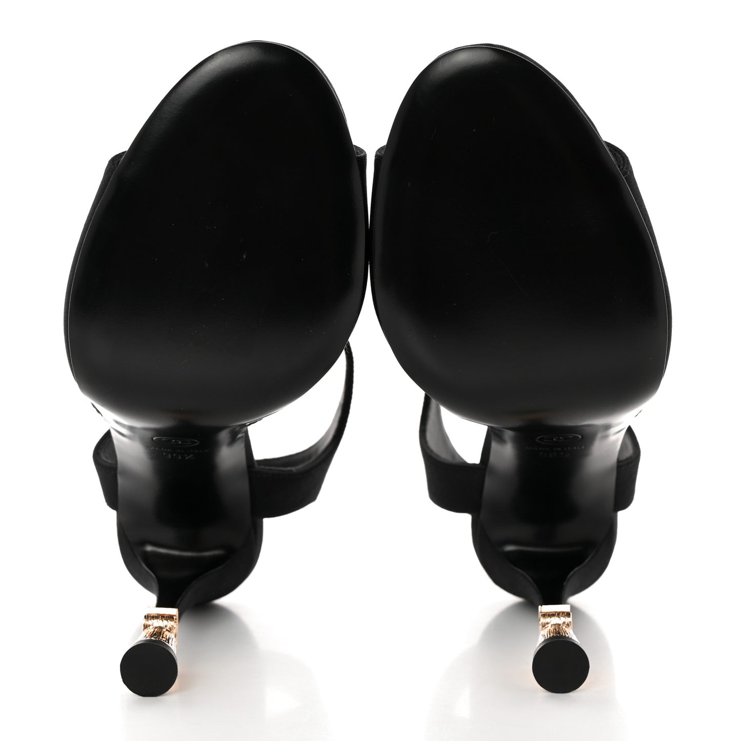 Grosgrain Metal CC Sandals 39.5 Black