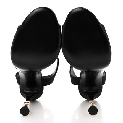 Chanel Grosgrain Metal CC Sandals 39.5 Black 5 of 11