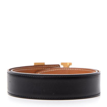 Hermes Box Courchevel 32mm H Belt 65 Black Gold 2 of 5