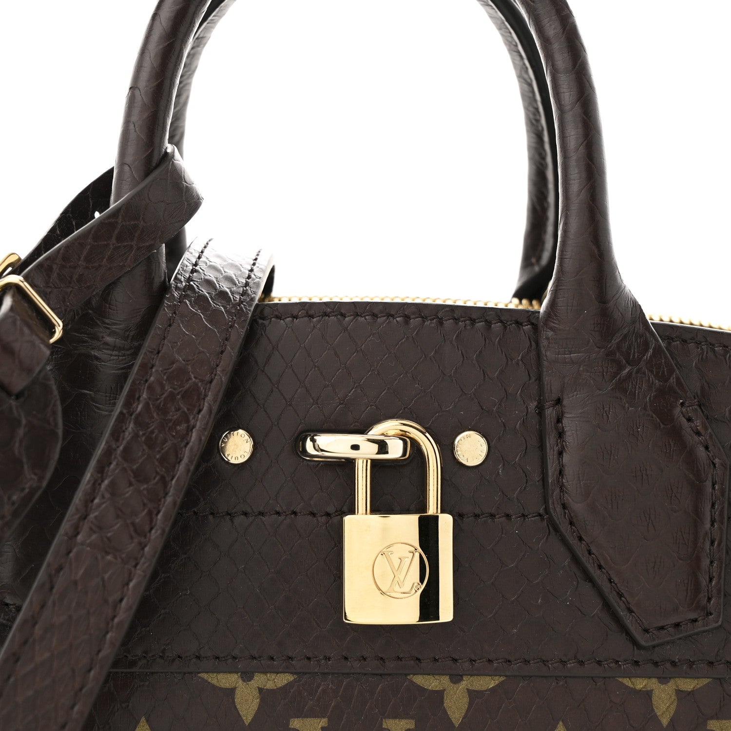 Louis Vuitton Snakeskin Monogram City Steamer Mini Brown 7 of 10