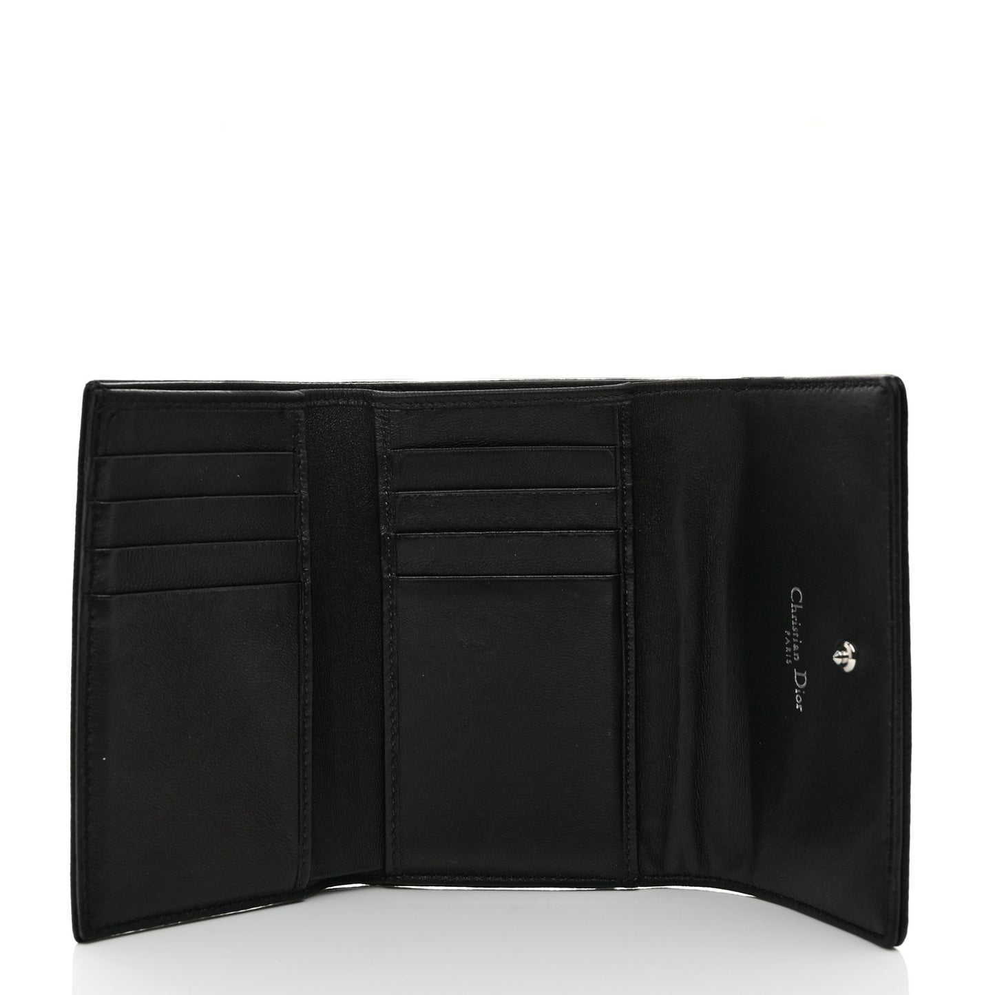 Grained Calfskin Cannage Diorama Elancee Wallet Black