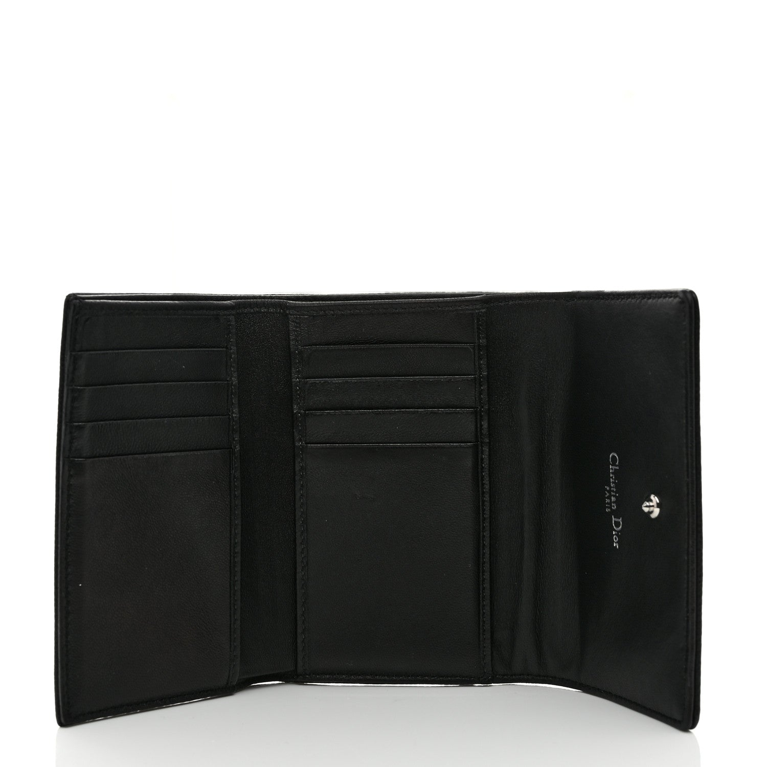 Christian Dior Grained Calfskin Cannage Diorama Elancee Wallet Black 5 of 8