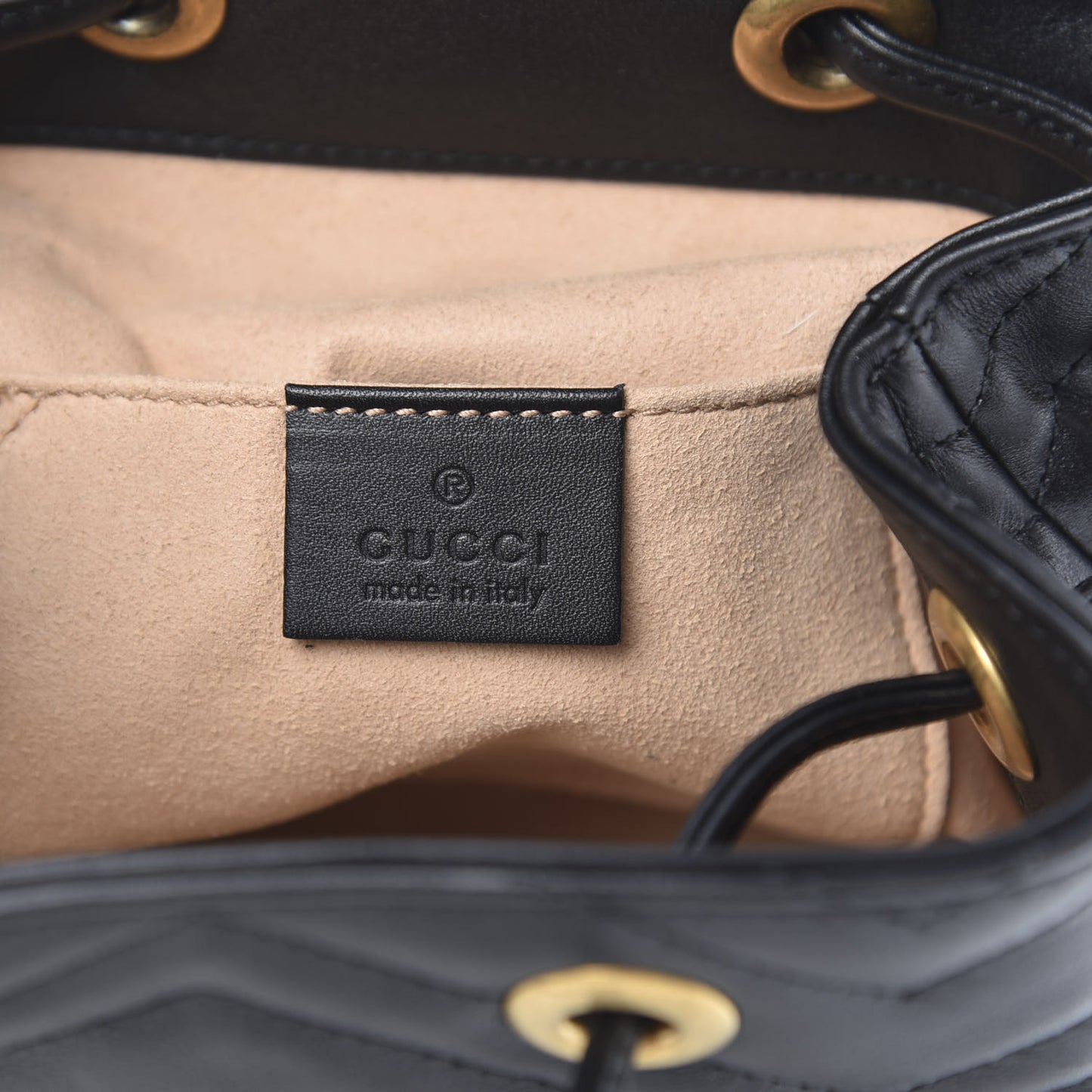 Calfskin Matelasse GG Marmont Flap Backpack Black