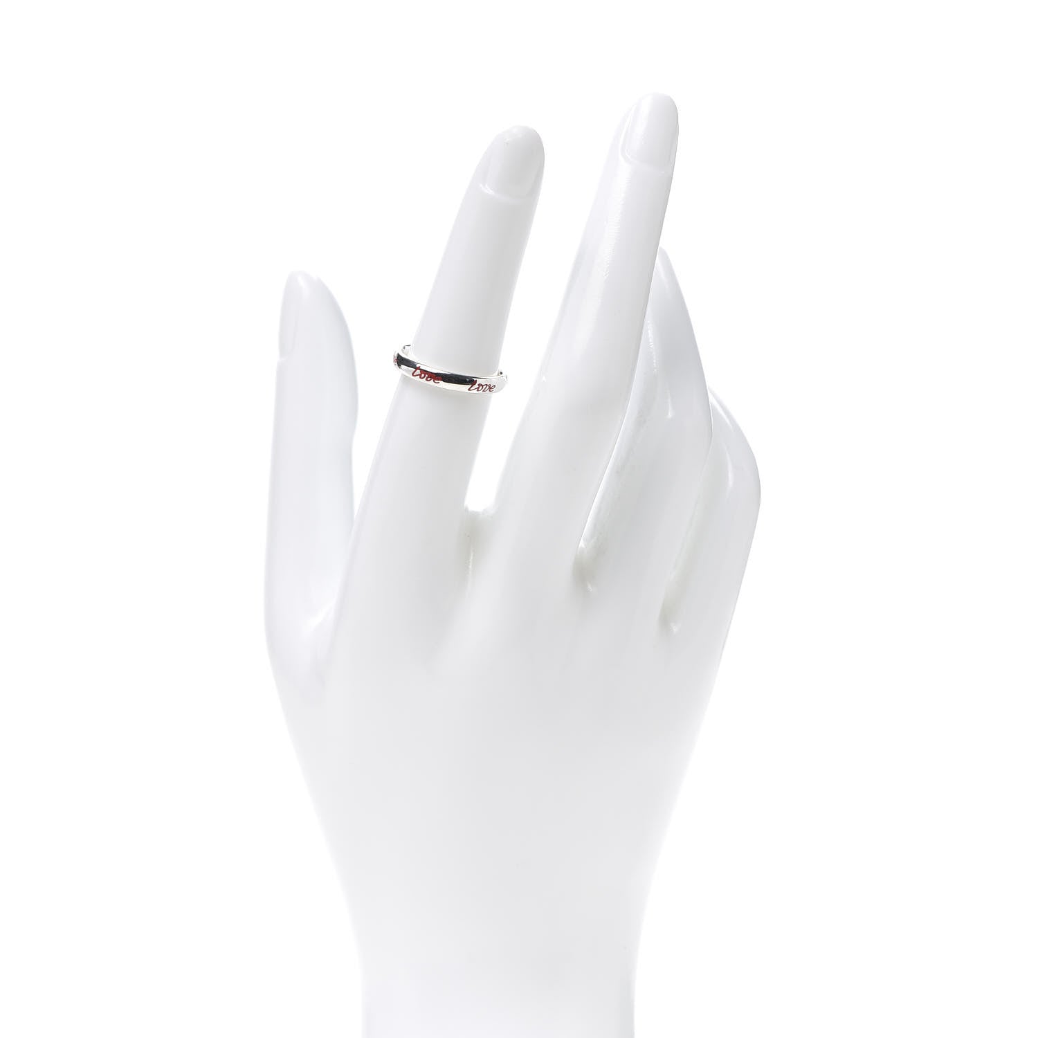 Tiffany Sterling Silver Enamel Paloma Picasso Love Band Ring Red 52 6 2 of 4