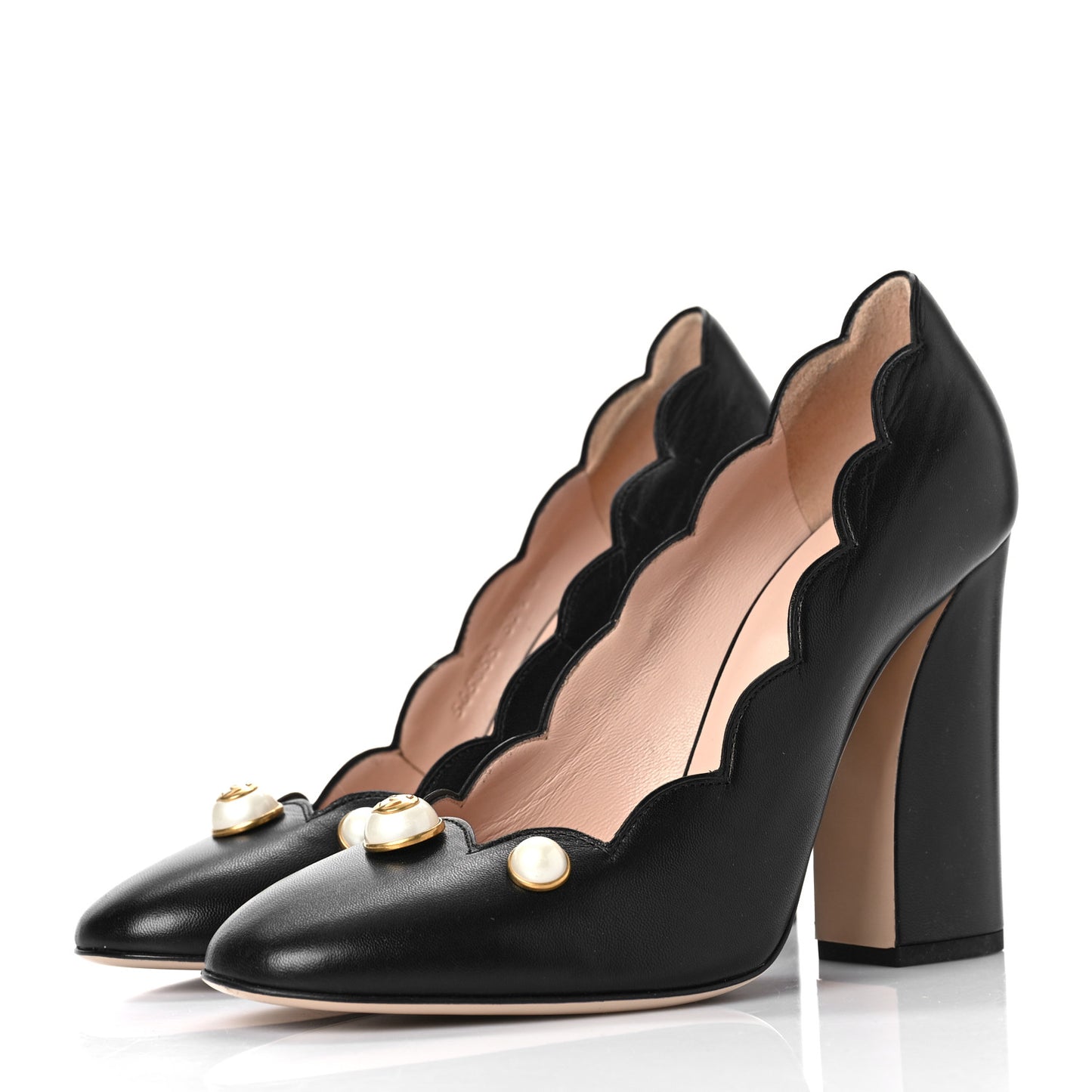 Malaga Kid Pearl Embellished Willow Loafer Pumps 39.5 Black