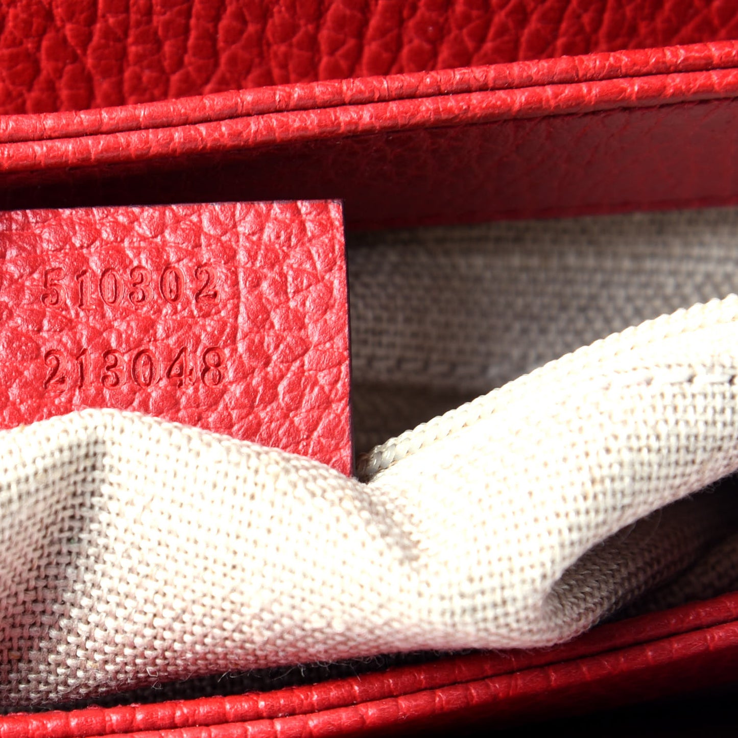 Dollar Calfskin Interlocking G Top Handle Shoulder Bag Red