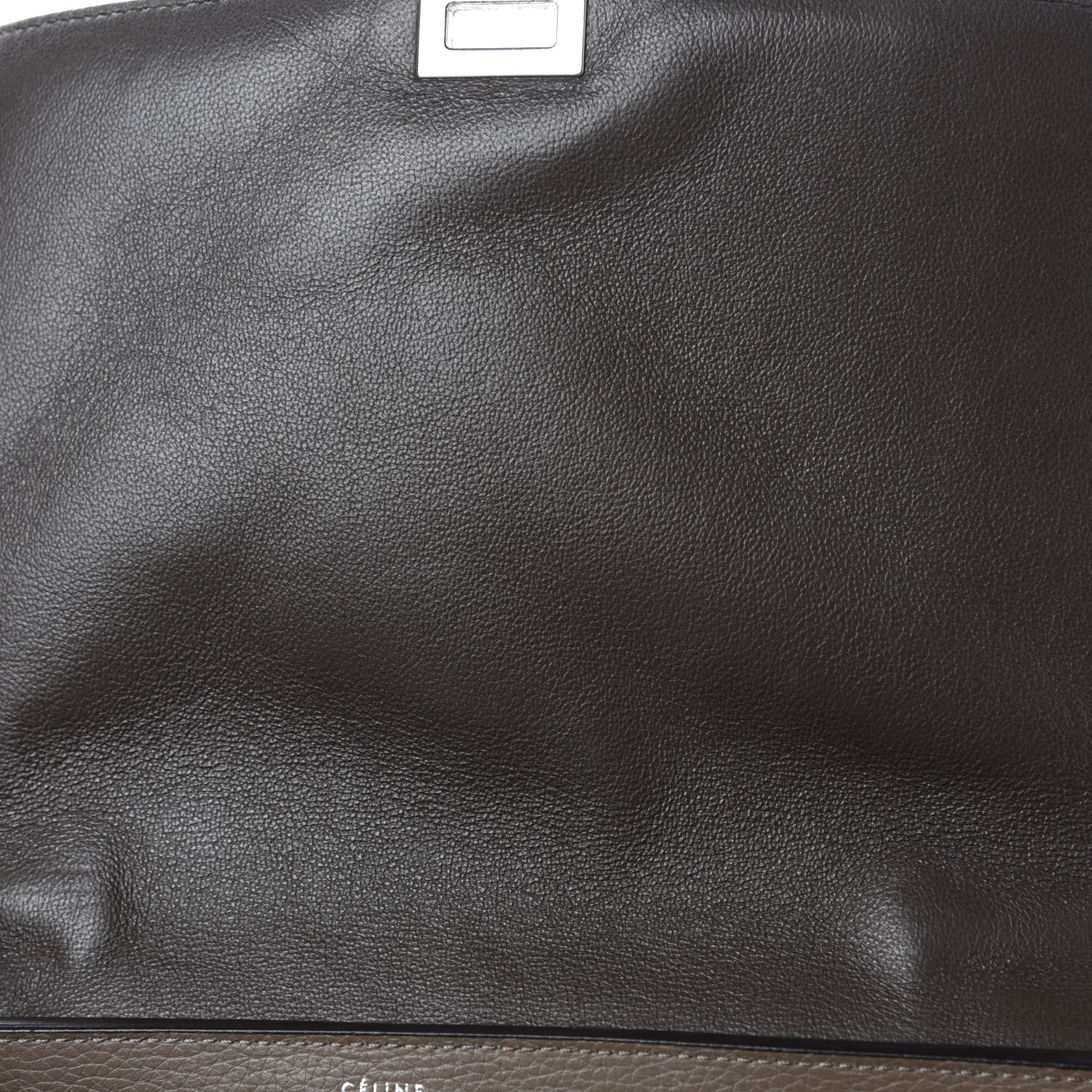 Celine Drummed Calfskin Suede Small Trapeze Taupe 10 of 14