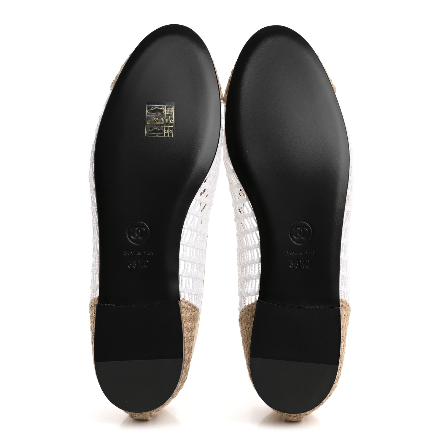 Chanel Raffia Cap Toe Ballerina Flats 38.5 White Beige 6 of 9