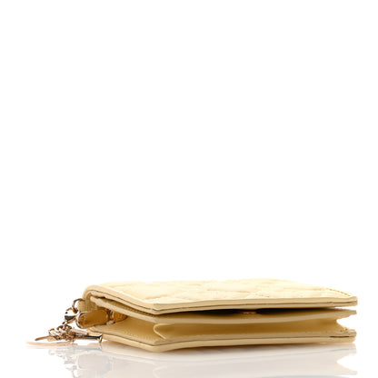 Christian Dior Lambskin Cannage Mini Lady Dior Wallet Soft Yellow 4 of 9
