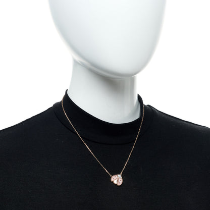 Van Cleef & Arpels 18K Rose Gold Carnelian Black Onyx Lucky Spring Open Wings Lady Bug Pendant Necklace 2 of 7