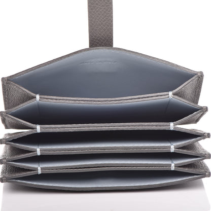 Celine Grained Shiny Calfskin Accordion Card Holder Grey 5 of 8