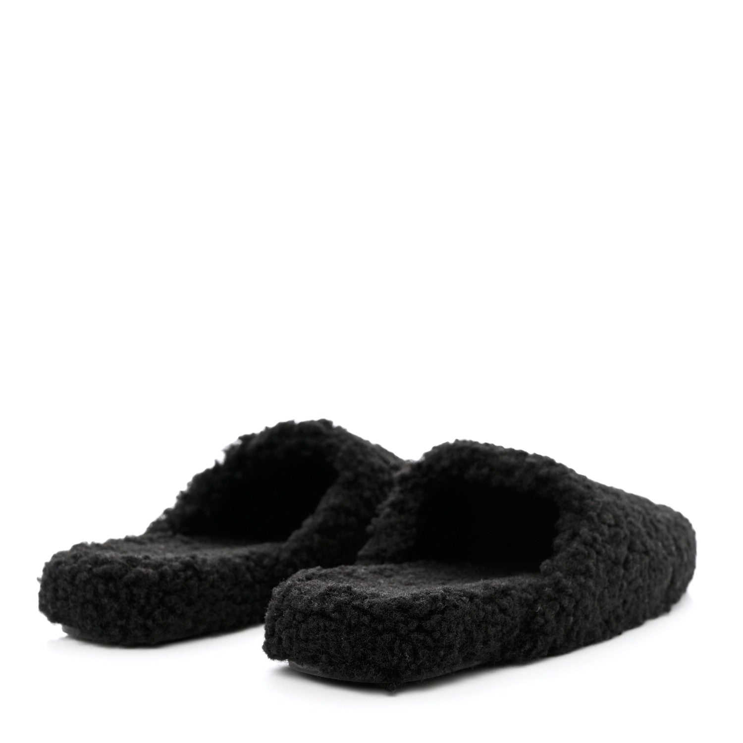 Balenciaga Faux Shearling Cosy BB Mules 37 Black 4 of 9