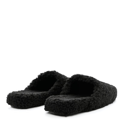 Balenciaga Faux Shearling Cosy BB Mules 37 Black 4 of 9