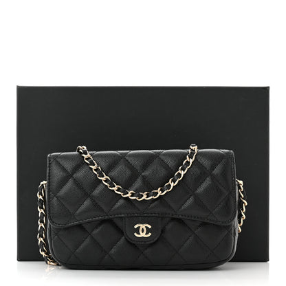 Chanel Caviar Quilted Flap Phone Holder With Chain Black 12 of 12