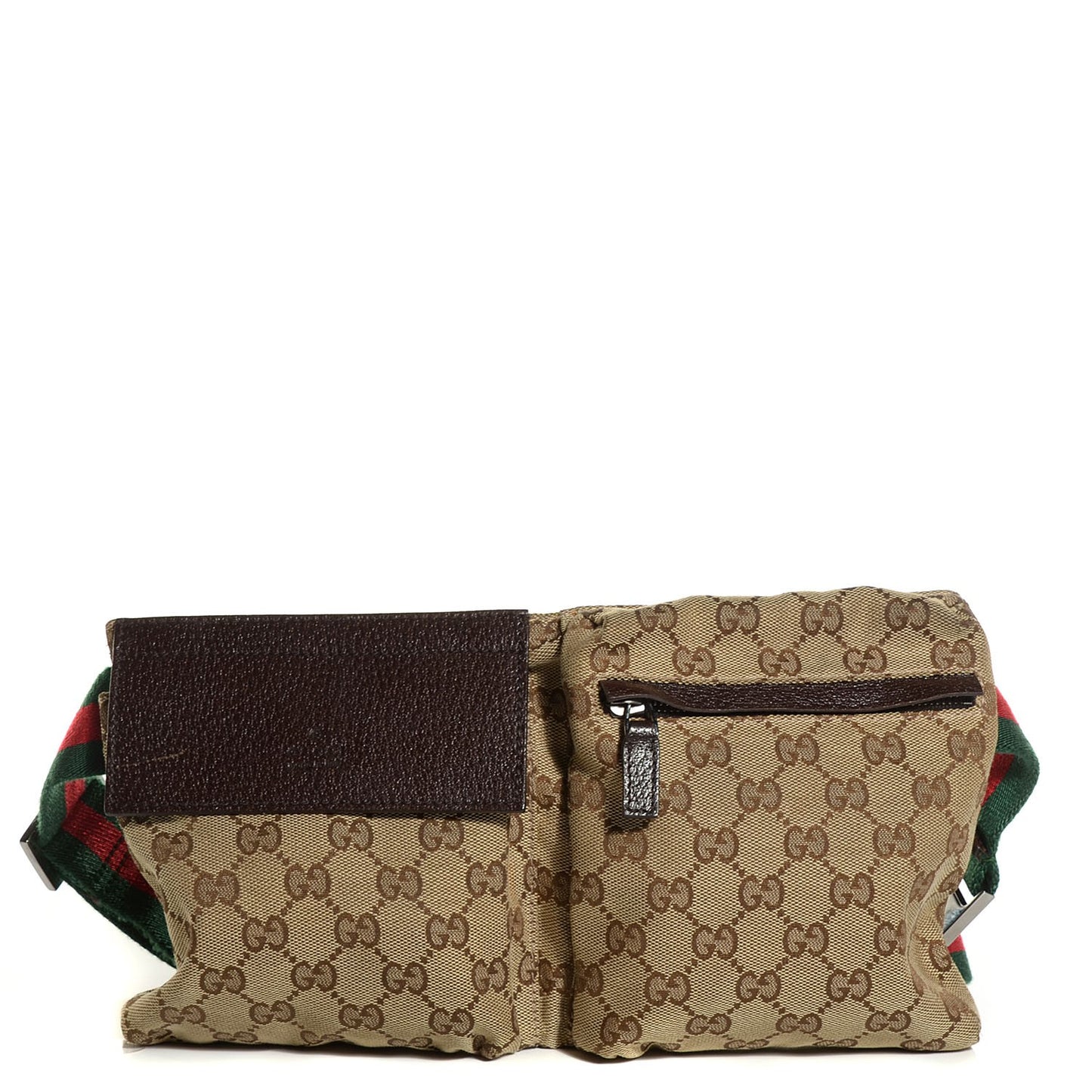 Monogram Web Belt Bag Dark Brown