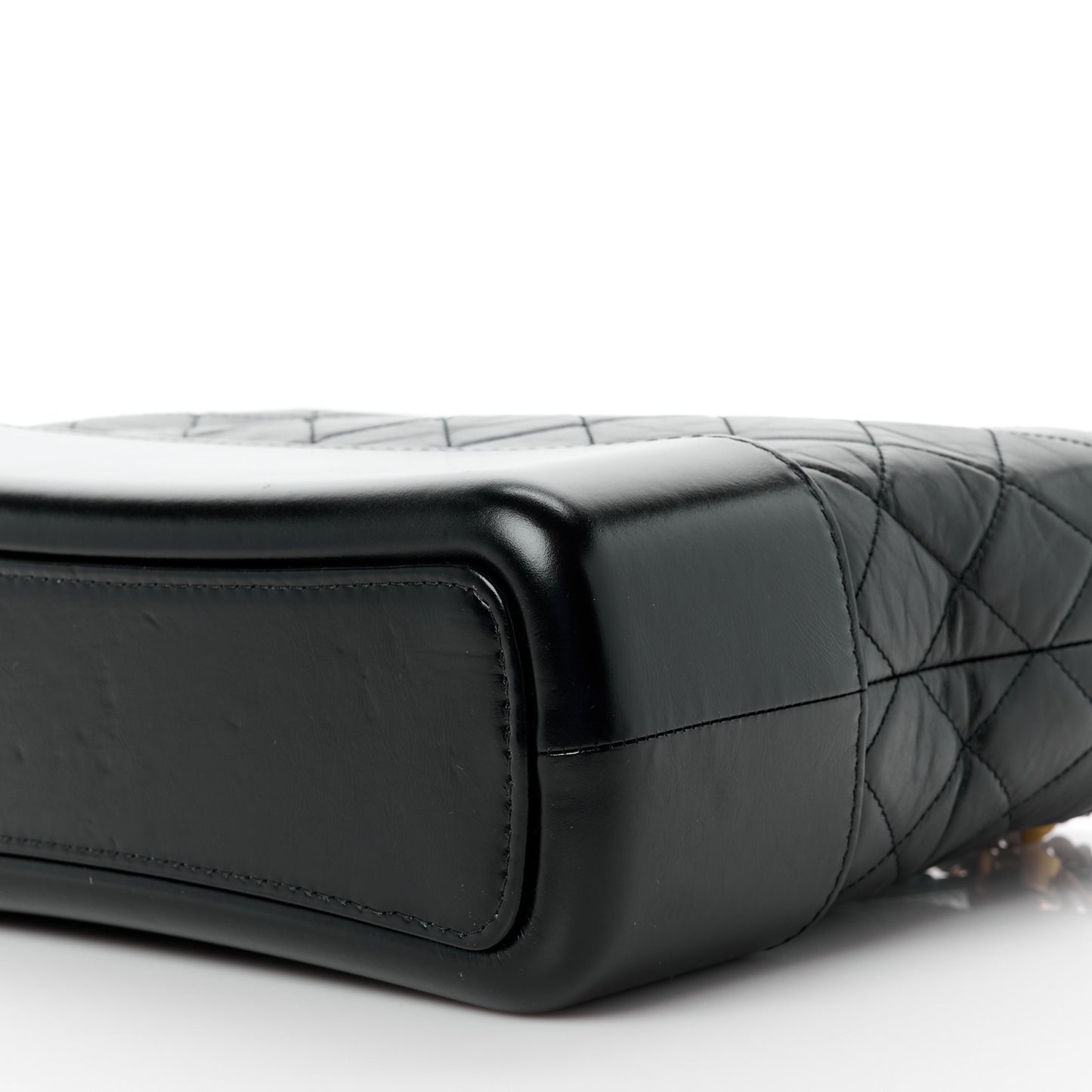 Aged Calfskin Quilted Medium Gabrielle Hobo Black
