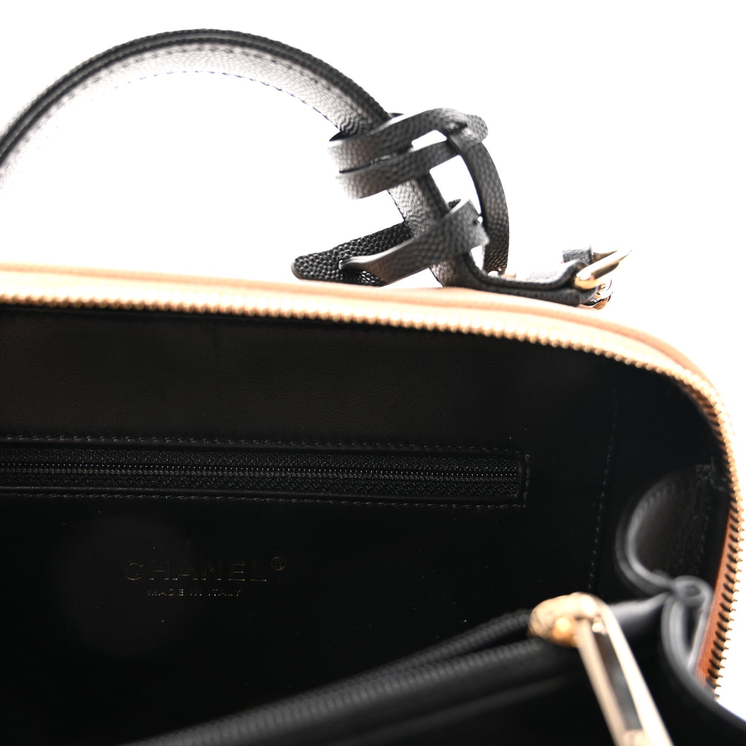 Chanel Caviar Quilted Medium CC Filigree Vanity Case Beige Black 6 of 10