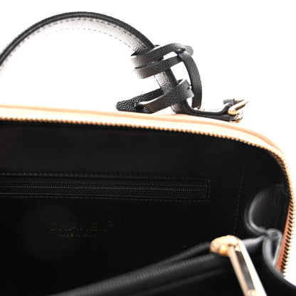 Chanel Caviar Quilted Medium CC Filigree Vanity Case Beige Black 6 of 10