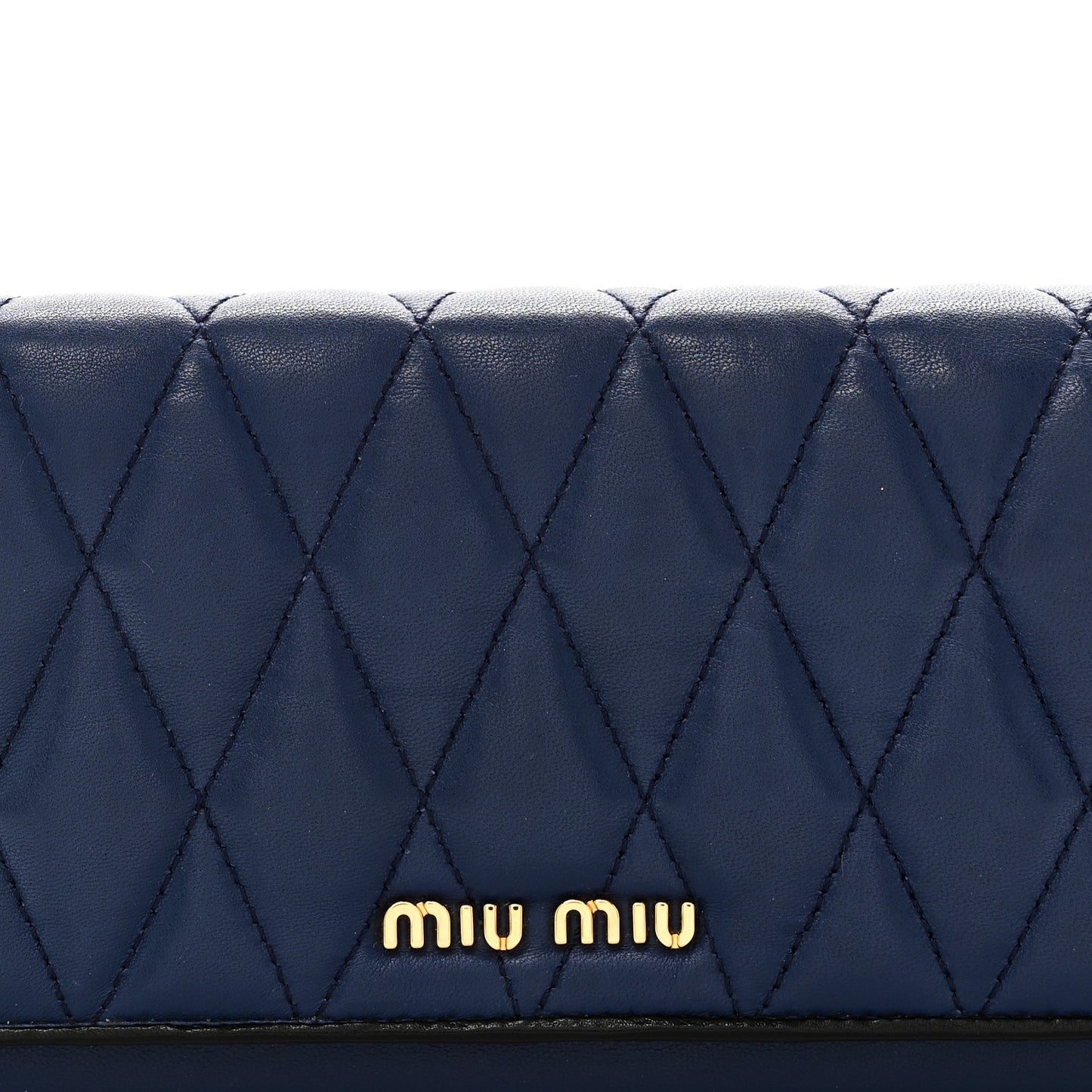 Nappa Quilted Flap Wallet Inchiostro