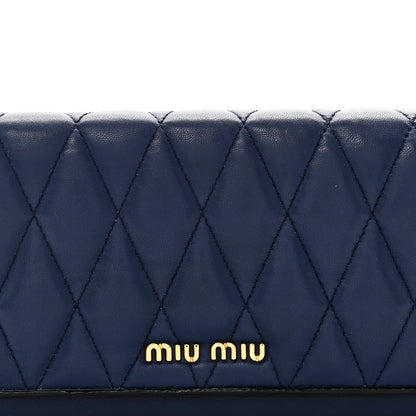 Miu Miu Nappa Quilted Flap Wallet Inchiostro 7 of 7