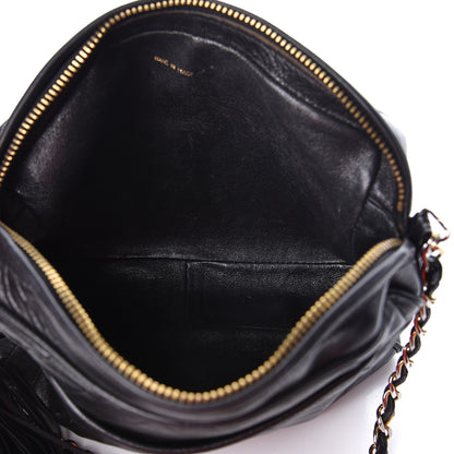 Chanel Lambskin Chevron Quilted Tassel Camera Case Black 5 of 17