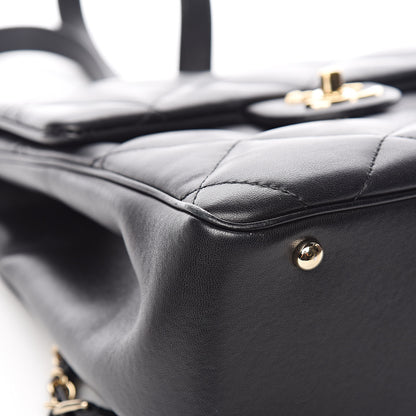 Chanel Lambskin Quilted Chain Backpack Black 10 of 17