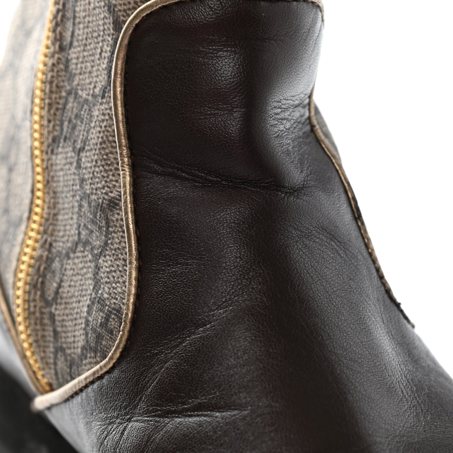 GG Plus Monogram Rabbit Fur Boots 39 Dark Brown