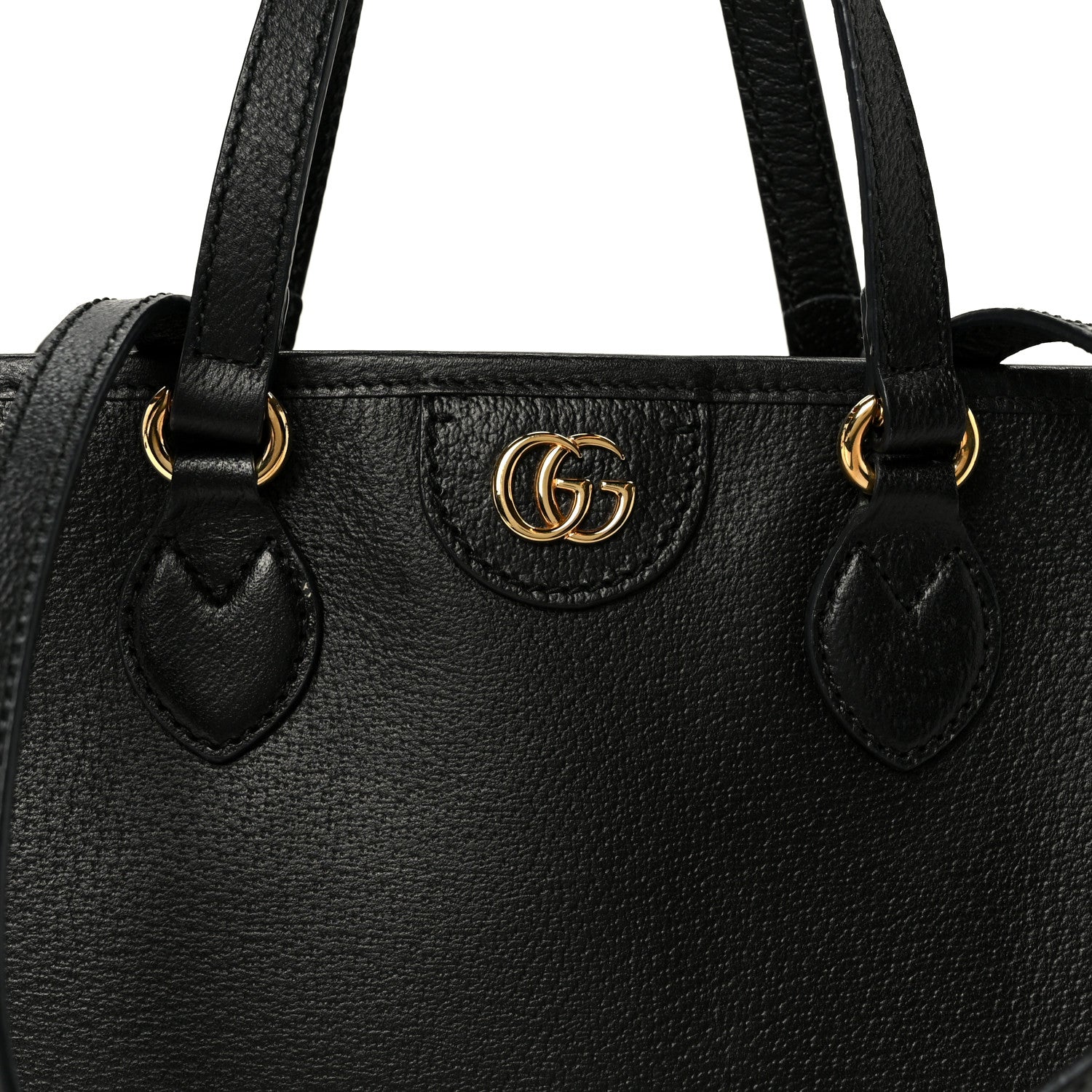 Gucci Textured Dollar Calfskin Small Ophidia Shoulder Tote Bag Black 8 of 10