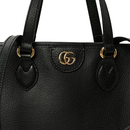Gucci Textured Dollar Calfskin Small Ophidia Shoulder Tote Bag Black 8 of 10