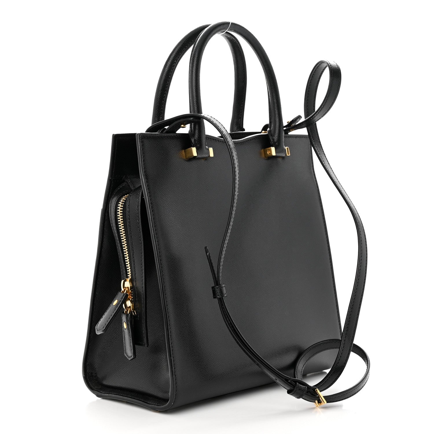 Saint Laurent Grain De Poudre Small Uptown Tote Black 3 of 12