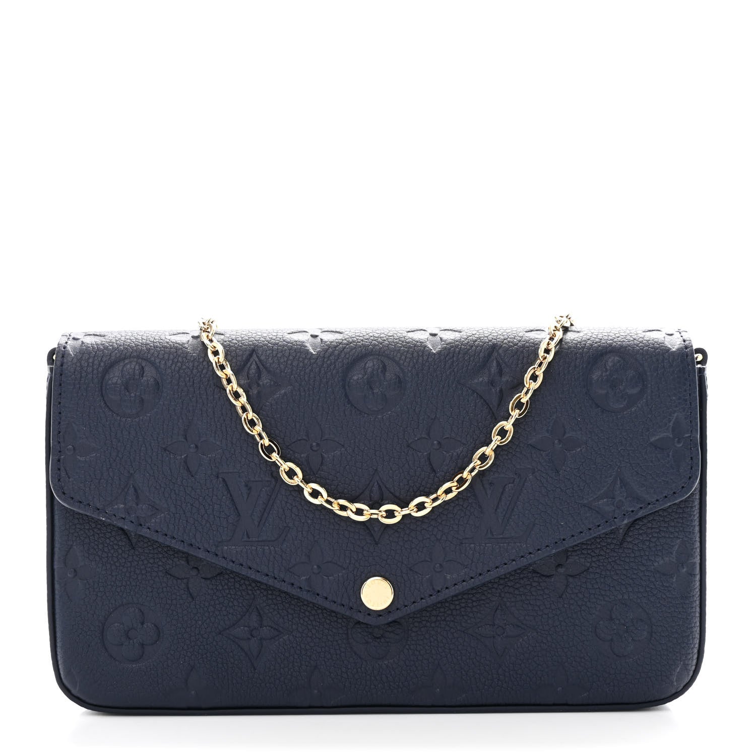 Louis Vuitton Empreinte Pochette Felicie Chain Wallet Navy 1 of 11