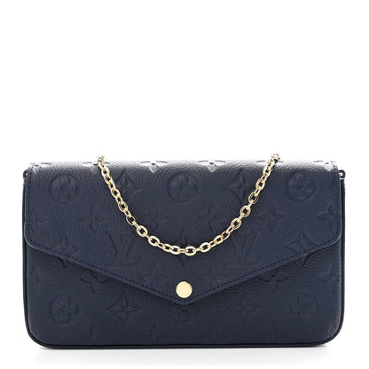 Louis Vuitton Empreinte Pochette Felicie Chain Wallet Navy 1 of 11