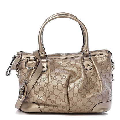 Gucci Metallic Soft Guccissima Medium Sukey Top Handle Bag Champagne 1 of 10