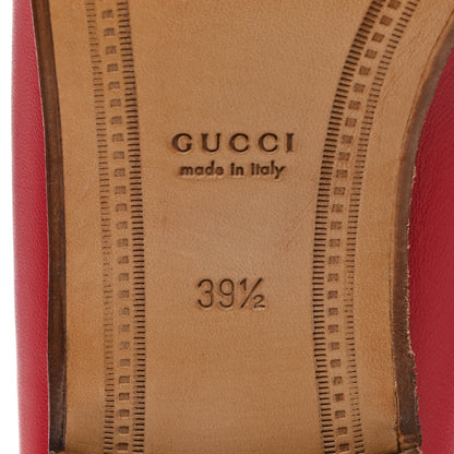 Gucci Lambskin Womens Brixton Horsebit Loafers 39.5 Hibiscus Red 6 of 9