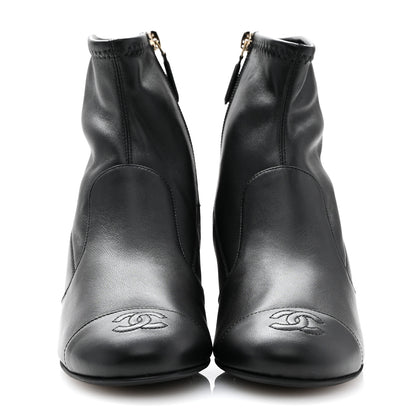 Chanel Lambskin Ankle Boots 37.5 Black 3 of 9