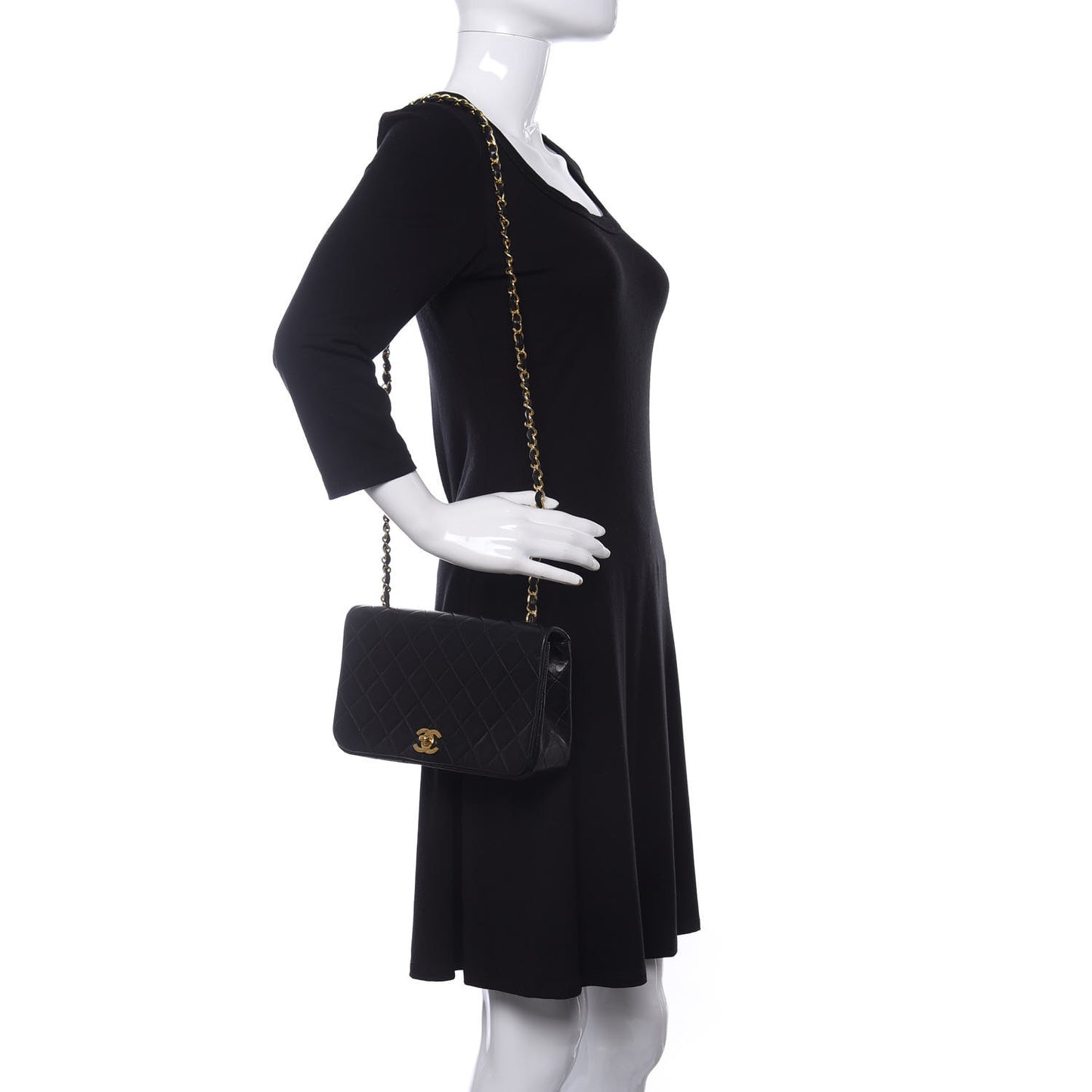 Lambskin Quilted Small Single Flap Bag Black