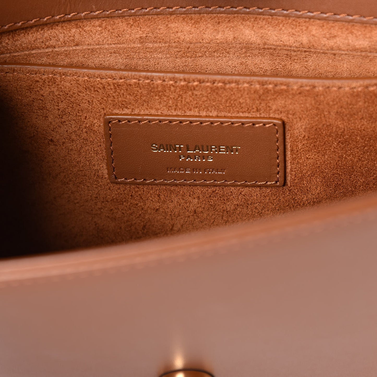 Calfskin Small Classic Monogram Kate Tassel Satchel Fauve