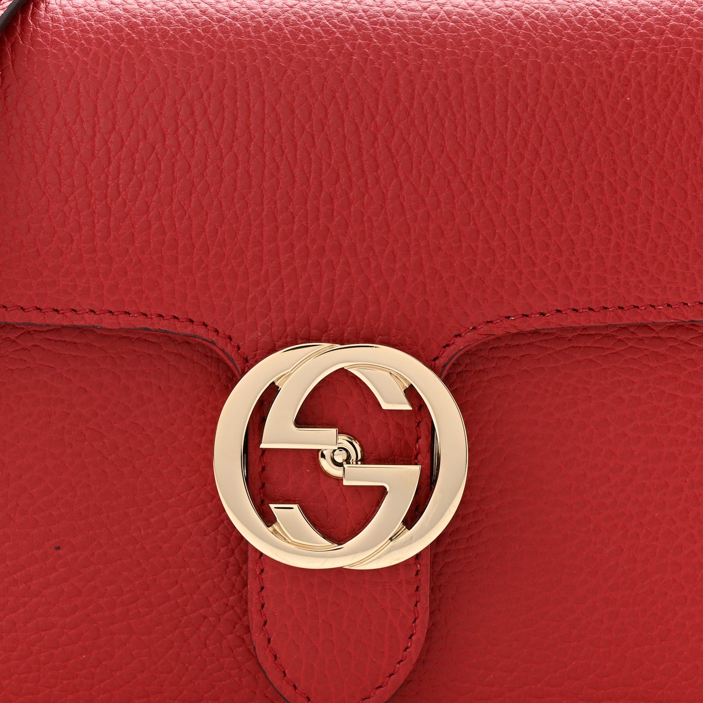 Dollar Calfskin Small Interlocking G Shoulder Bag Red