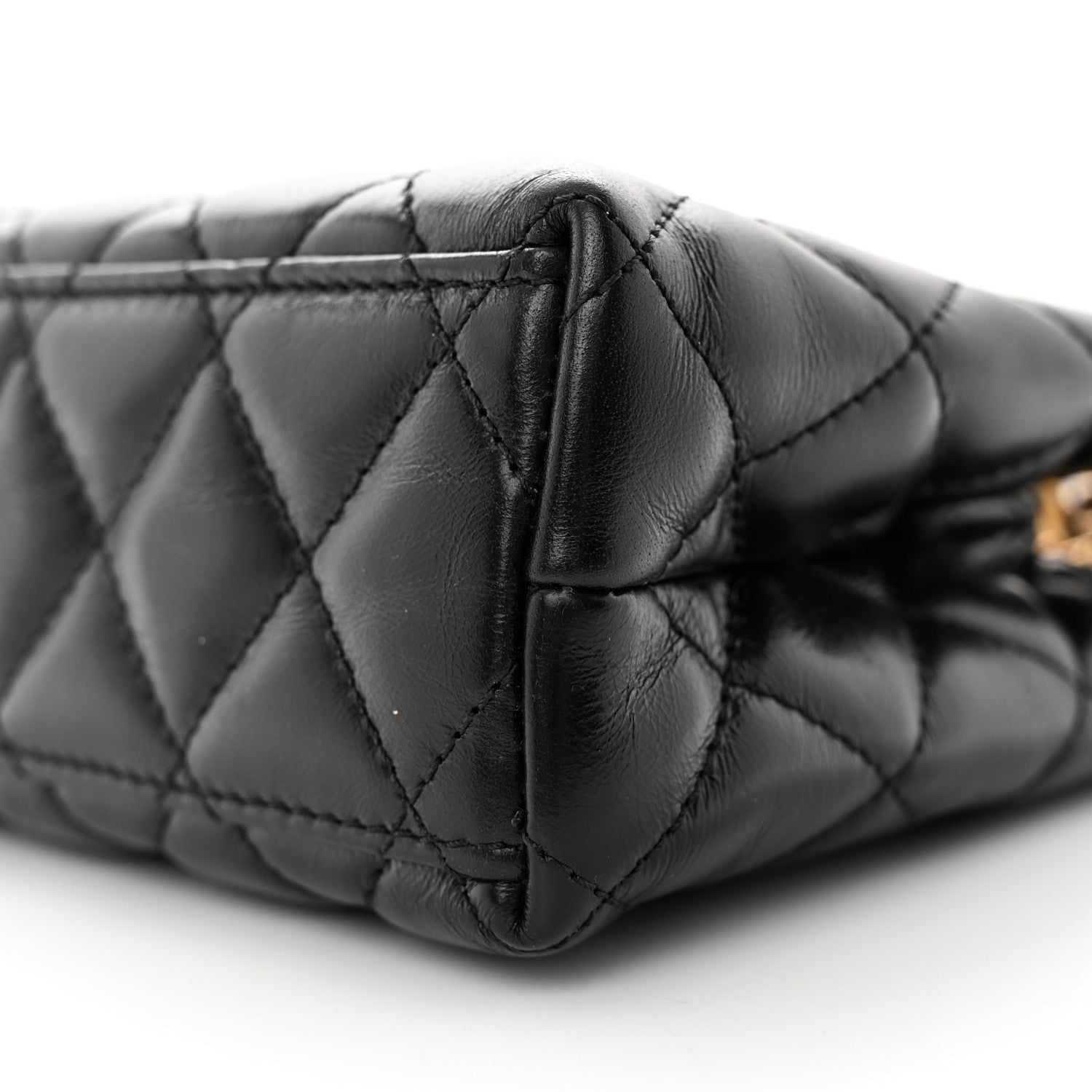 Chanel Shiny Aged Calfskin Quilted Nano Kelly Shopper Black 10 of 13