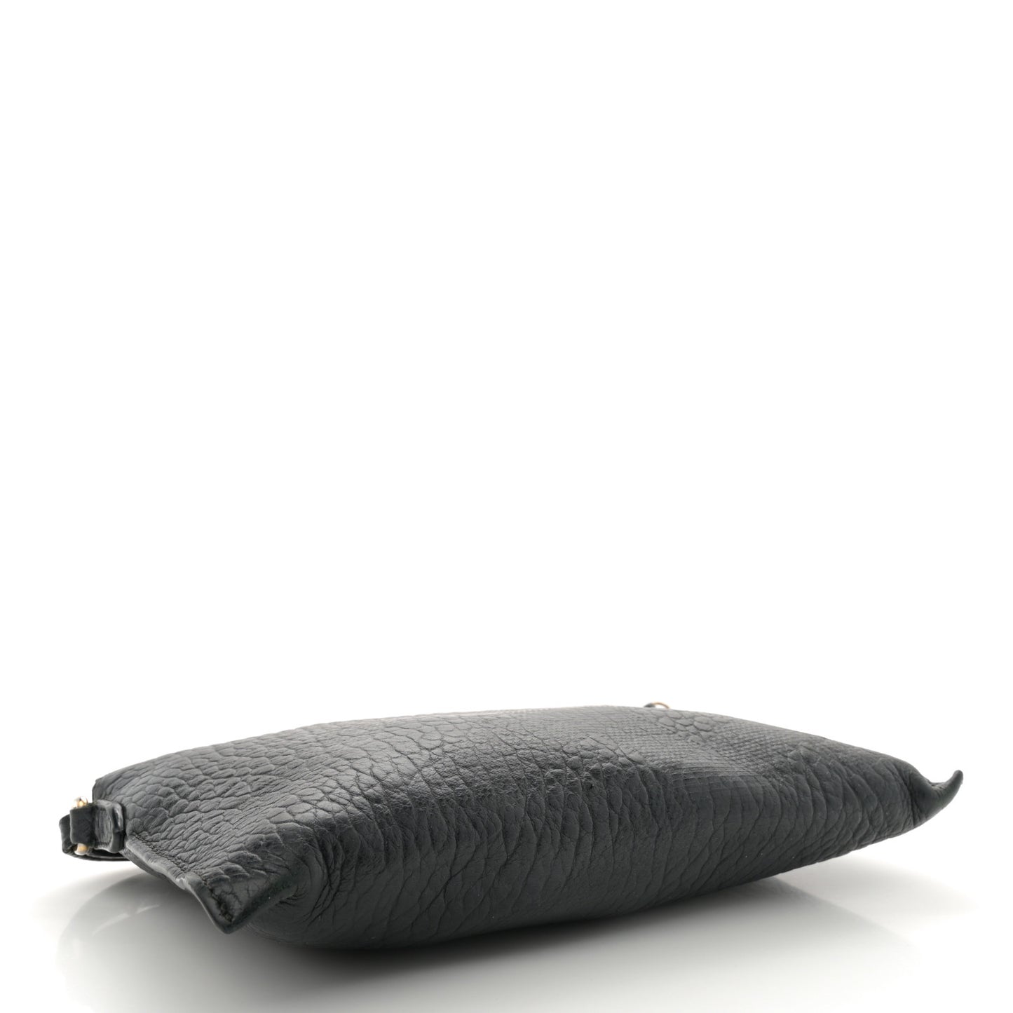 Signature Grain Calfskin Check Embossed Peyton Crossbody Clutch Bag Black